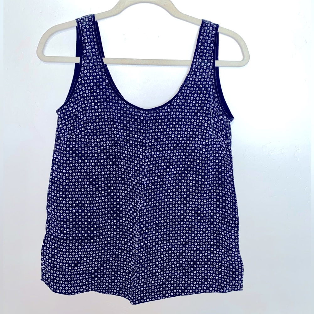 Printed Massimo Dutti Silk Tank Top